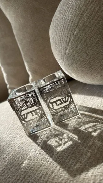 פמוטי קריסטל מרובע - תמונה 2