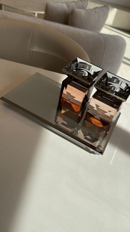 פמוטי קריסטל ומגש מהודרים