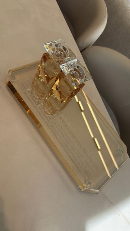 סט פמוטי קריסטל עם מגש