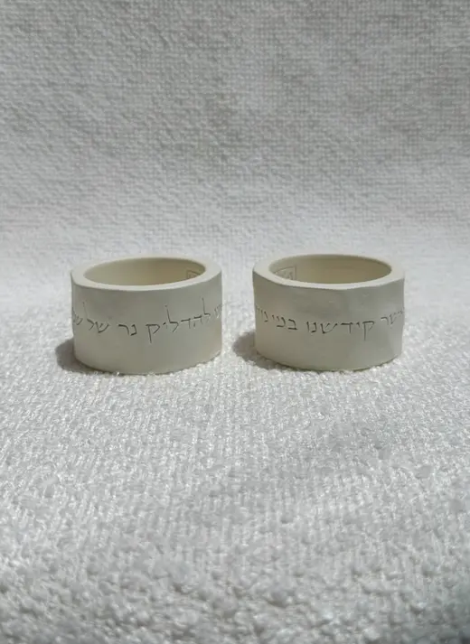 צמד פמוטים יוקרתי בטון שמנת